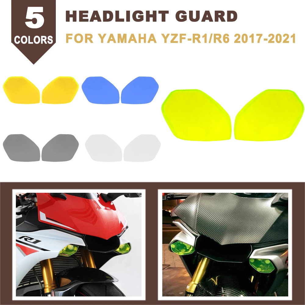 

Motorcycle Front Headlight Guard Cover Head Lamp Shield Lens Protector For Yamaha YZF-R1 YZFR1 YZF R1 2015-2023 YZF-R6 2017-2021