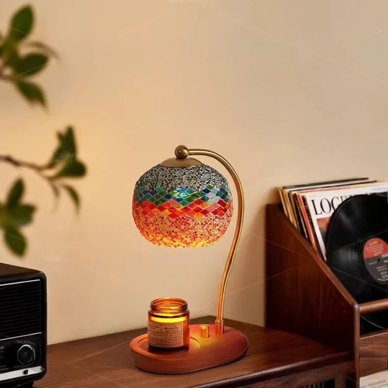 

Vintage aromatherapy lamp bedroom bedside romantic atmosphere candle gift desk lamp melted wax essential