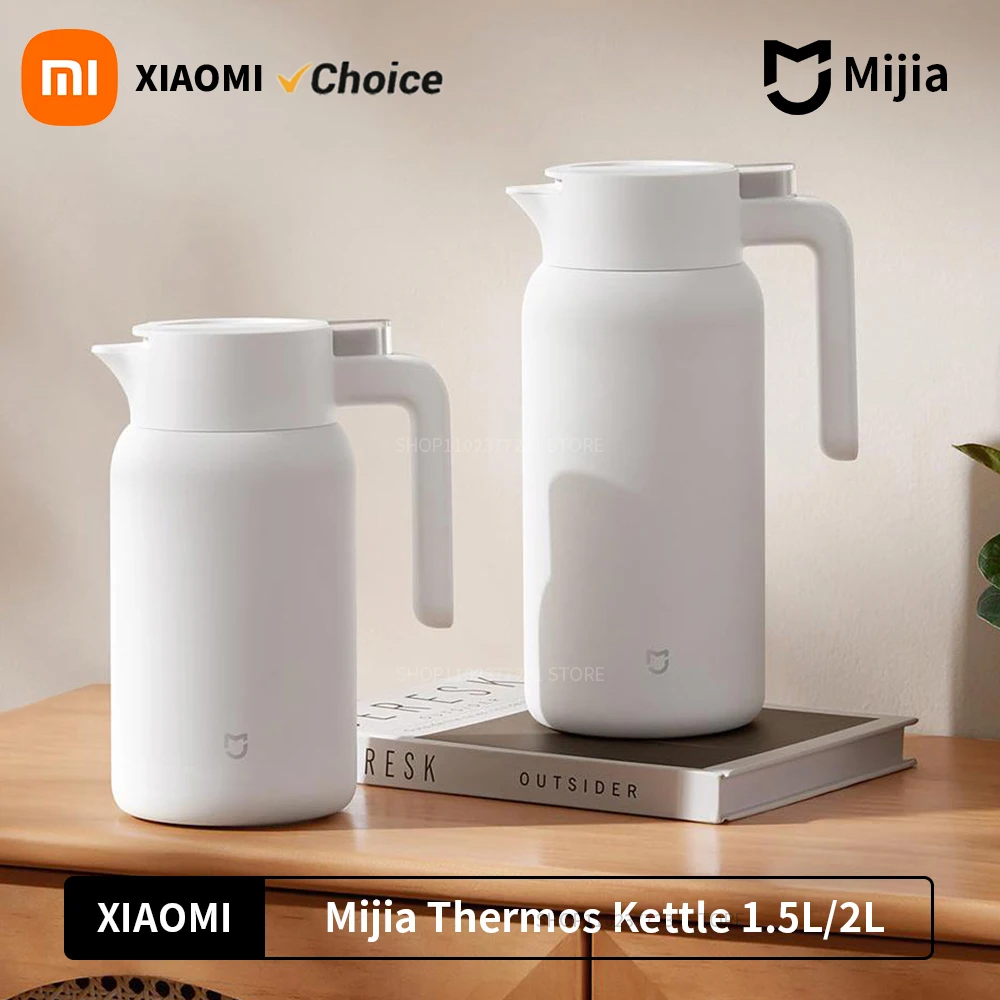 XIAOMI Mijia Thermos Kettle 1.5L 2L Vacuum Insulated Bottle Hot/Cold Drinks 316L stainless steel liner Double pressure relief