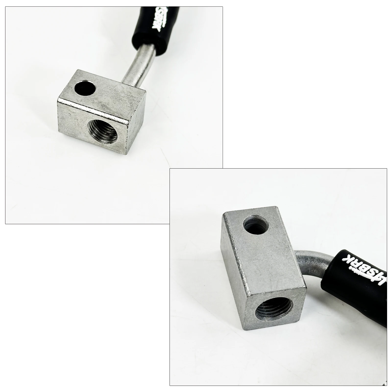 0.2-50M Silver Aluminum Alloy Splitter Block Stainless Steel Braided PTFE Brake Hose Assembly For Motorcycle/Car Modification