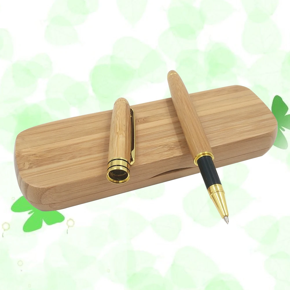 

Bamboo Gel Pen with Gift Case Pen for Signature Calligraphy Birthday Father's Day Anniversary Gift