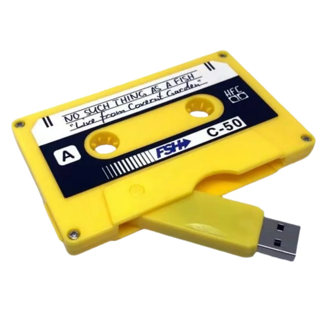 2025 هدية جديدة ملونة كاسيت USB 2.0 ذاكرة فلاش القلم محرك 64 جيجابايت 32 جيجابايت (أكثر من 50 قطعة يمكن شعارًا مخصصًا مجانًا)