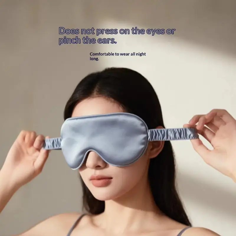 Doppelseitige Schlafmaske aus Seide mit verstellbarem Riemen, lichtblockierend, atmungsaktiv, Reise-Schlafmaske, schützende Sicherheitsbrille – Detail 7