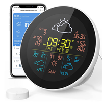 -A15I Tuya Wifi Weather Clock Weather Weather Station Wireless Smart Thermometer Hygrometer Remote Meter Alarm Clock EU Plug