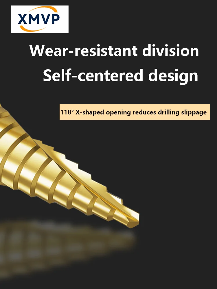 Punta da trapano pagoda estesa, trapano a mano, apri foro a spirale per la lavorazione del legno ad alta durezza, trapano a gradini, lamiera di ferro conica e boa per legno