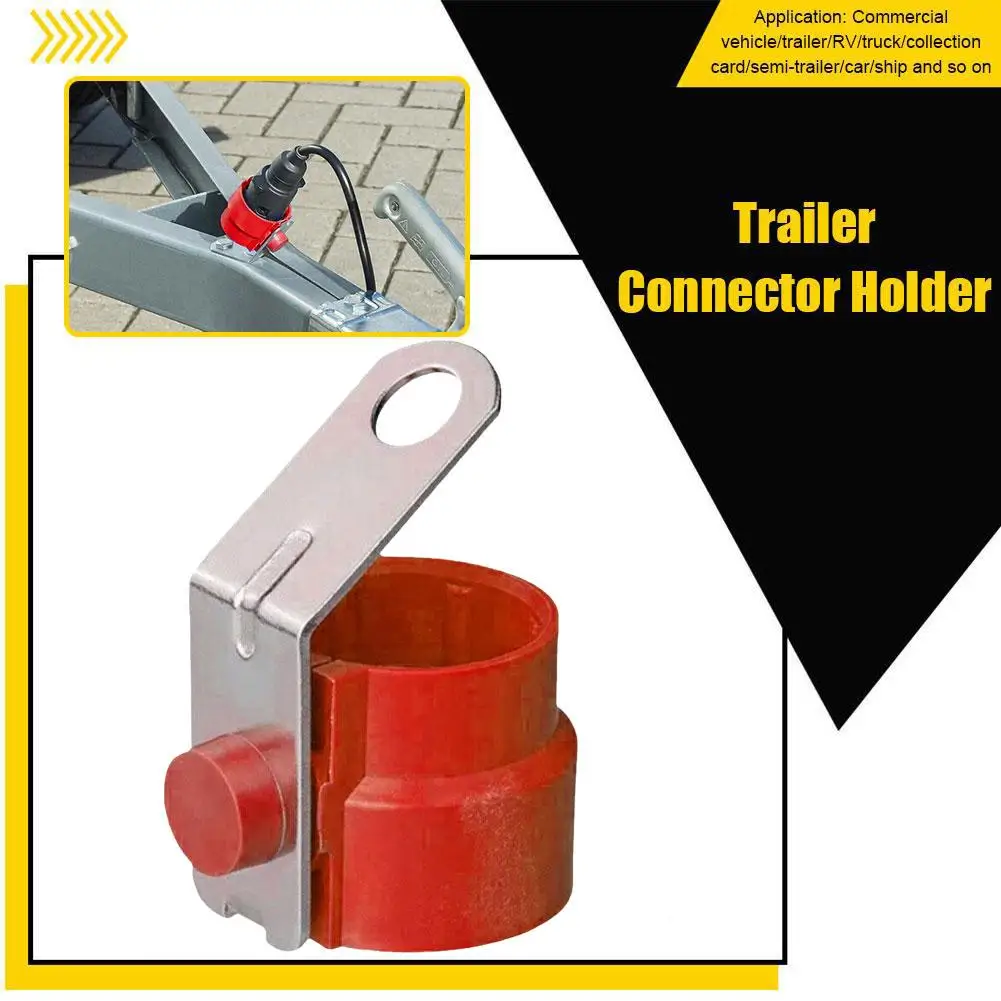 Parking Cover Trailer Plug Holder Bracket Red Fixed Trailer Connector For 7 And 13 Pin Trailer Plugs Car Truck Accessories Z0P0