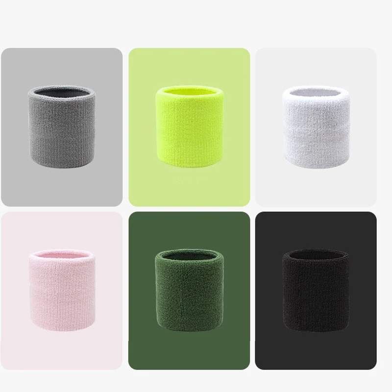 Cotton Fitness Run Sweatband Gym Wristband Sport Bracers Sweat Towel Wrist Support Band  Cuff Tennis Wrist Guard Protector Strap