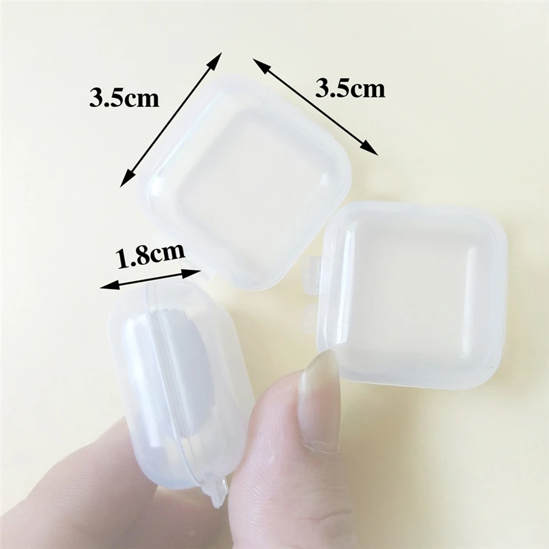 

100 шт., коробки для рыболовных принадлежностей, прозрачная пластиковая маленькая квадратная коробка, новый материал, рыболовные крючки для хранения, мини-рыболовные снасти