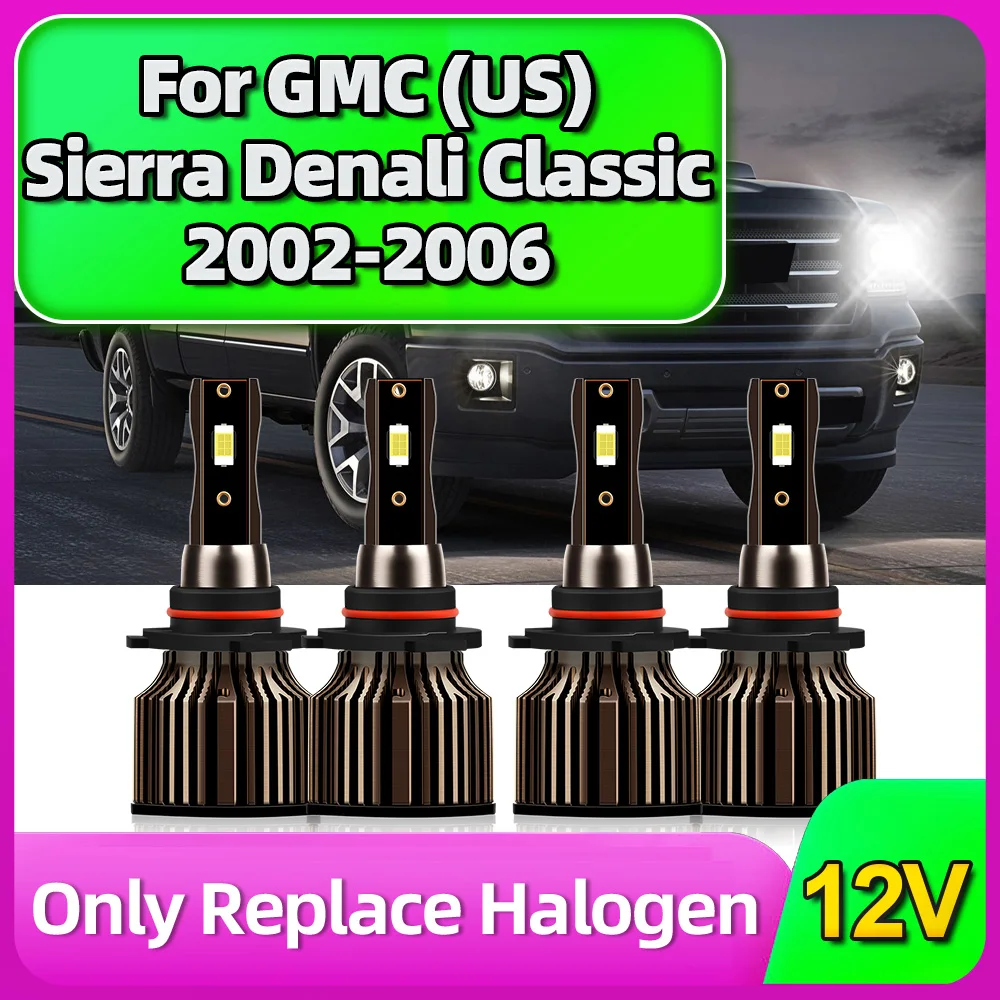 Led Headlight 150W High Power 30000LM CSP Chip Lamp Bulbs With Turbo For GMC (US) SIERRA DENALI CLASSIC 2002 2003 2004 2005 2006