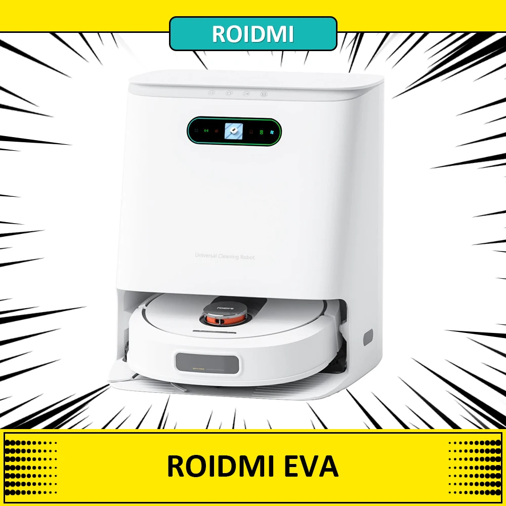 ROIDMI-Robot aspirador EVA 3 en 1, aspiradora inteligente para barrer, aspirar y fregar, autolimpieza y vaciar, 3200Pa