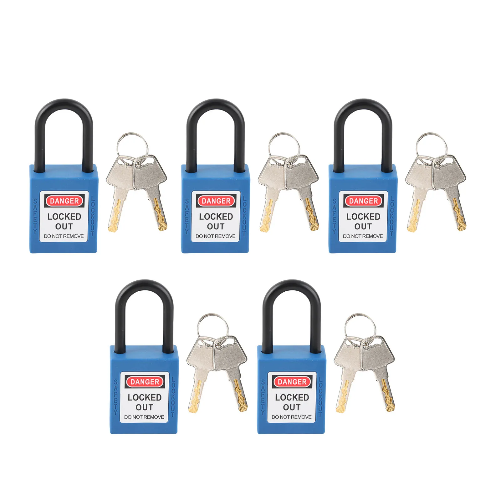 5 Sets 38mm Nylon Insulated Dustproof Safety Padlock With Keys Industrial Electrical Lockout Tagout Lock view 2