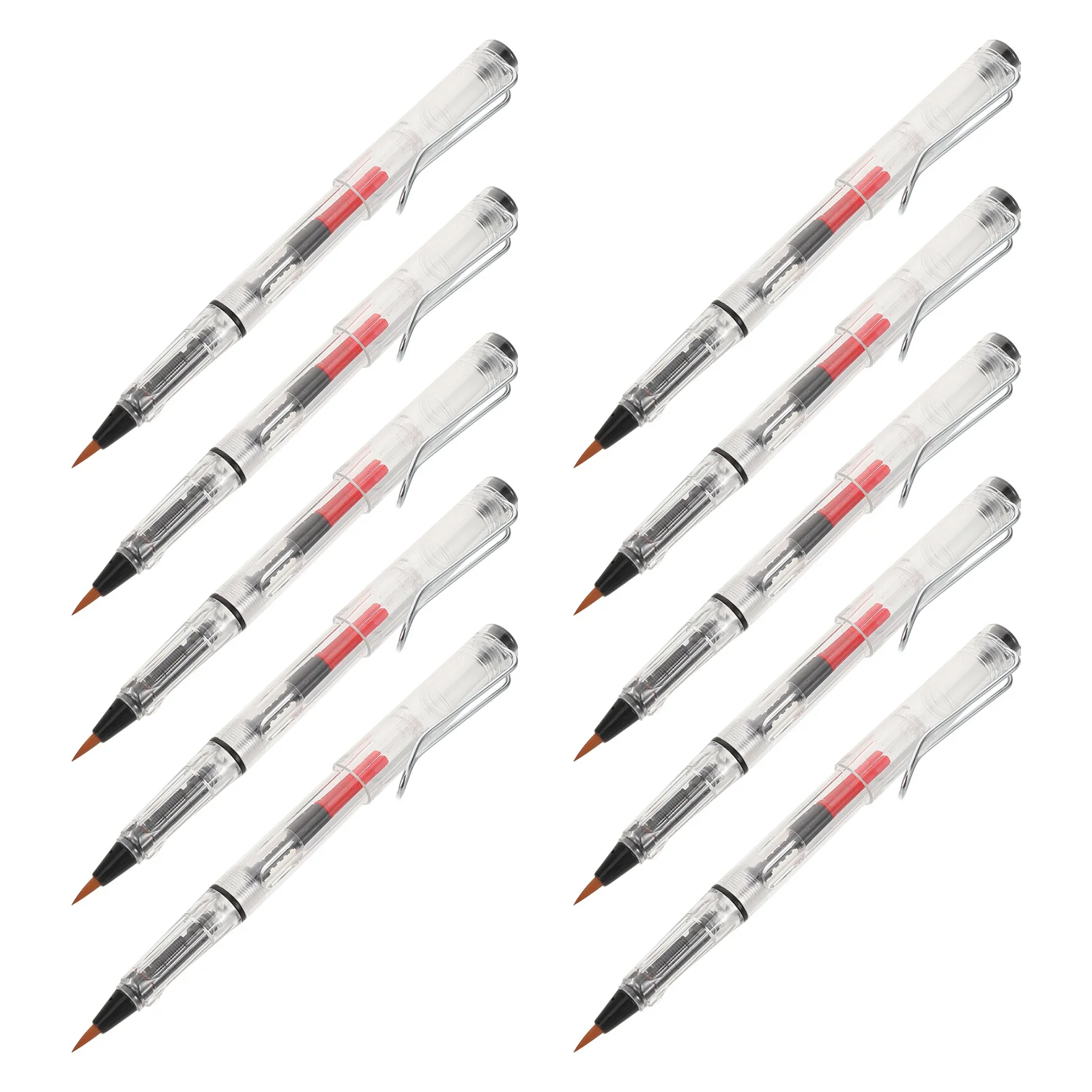 

10Pcs Refillable Fountain Brush Pen Soft Tip Calligraphy Pens for Chinese Traditional Writing Sketching Lettering Art