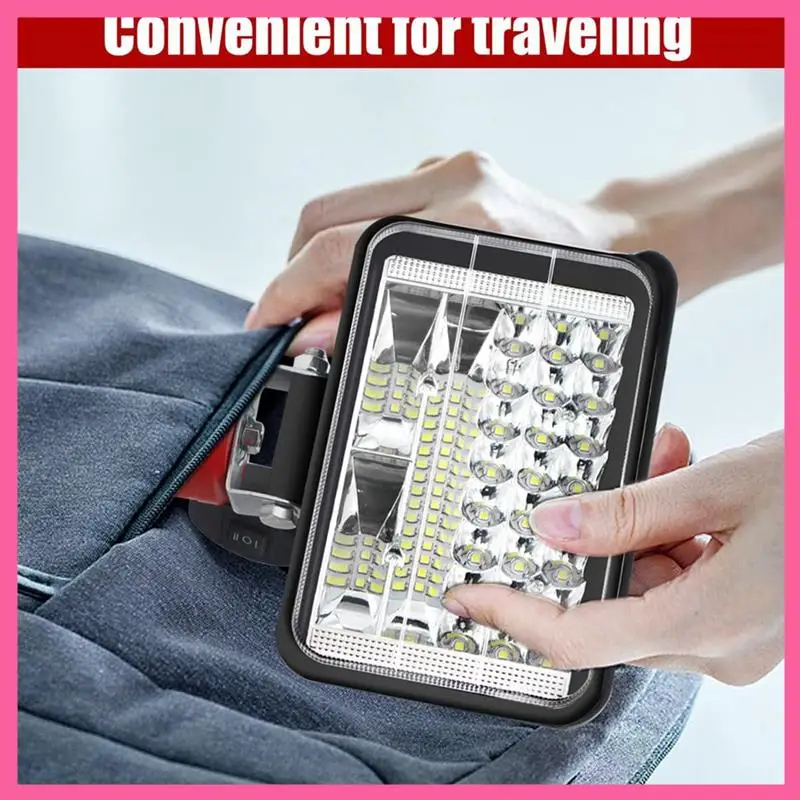 

HOT-Portable LED Work Light For 12V Battery,7200LM 144W Adjustable Flashlight Cordless Battery Powered Flood Light