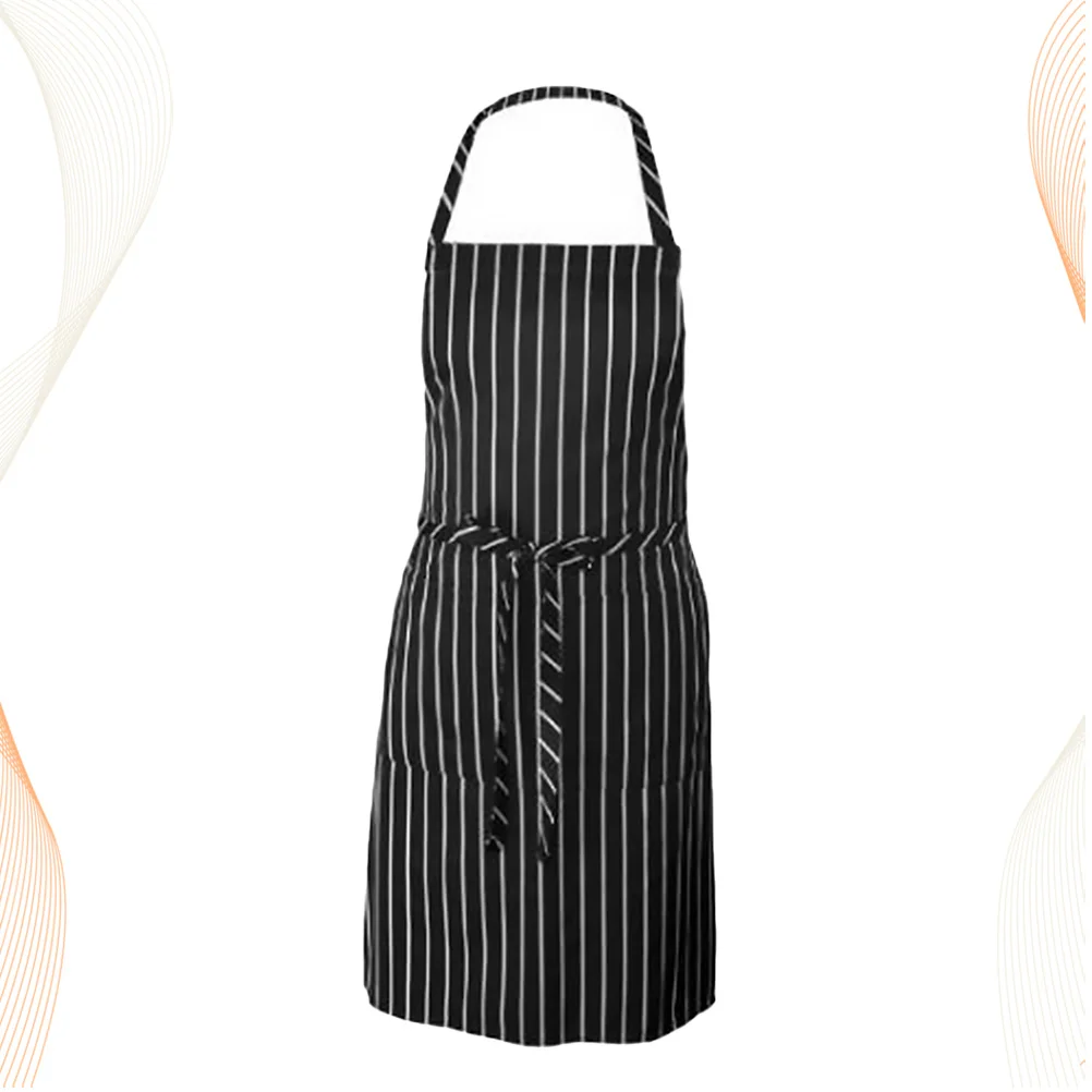 

1pc Cooking Black Home Cooking Restaurant Bbq Craft Polyester Kitchen Simple Hanging Neck Apron Hanging Neck Simple Apron
