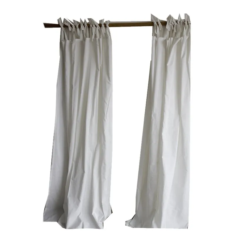 Modern Simple Curtain, Tie Top Home Decor Partition Drapes, White Curtains For Living Room, Solid Curtain For Bedroom Drapes