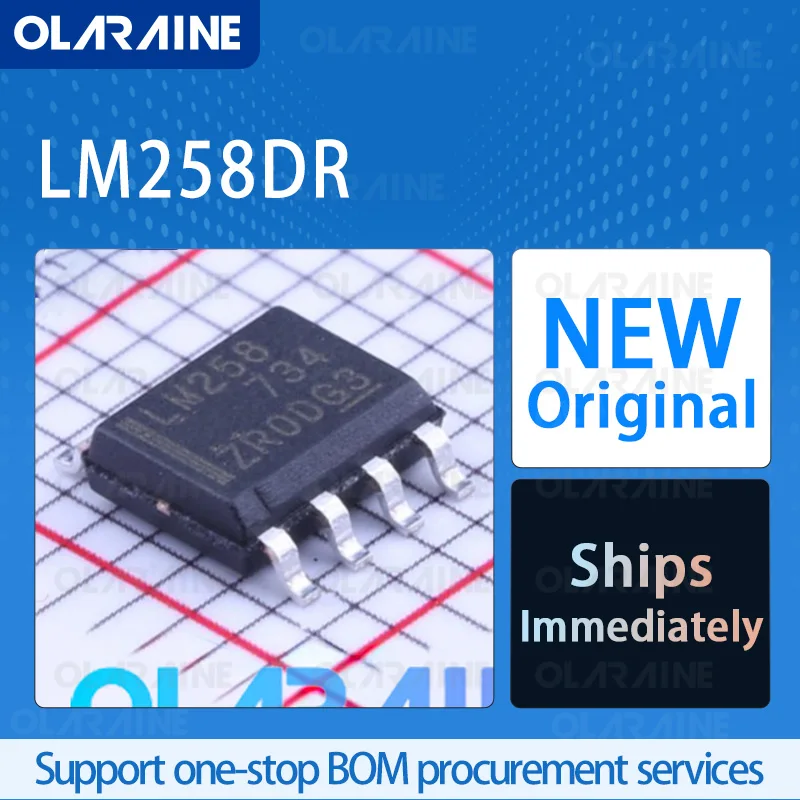 10/50/100Pcs LM258DR SOIC-8 original ic chip Operational amplifiers RoHS 2 Channel SR -300 mV/us Vos - 5 mV Ib -150 nA