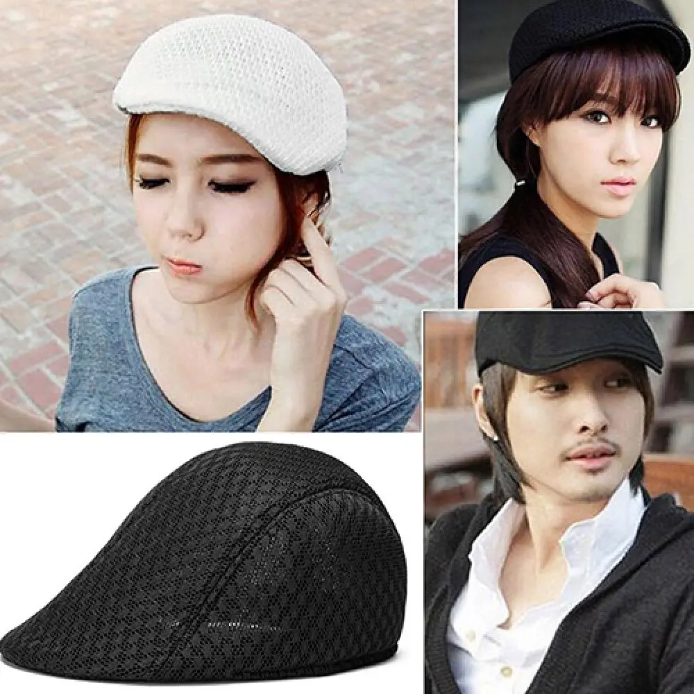 British Style Men Women Beret Hat Sun hat Unisex Summer Fashion Duck Mesh Sun Flat Cap Golf Beret Newsboy Cabbie Baseball Hat