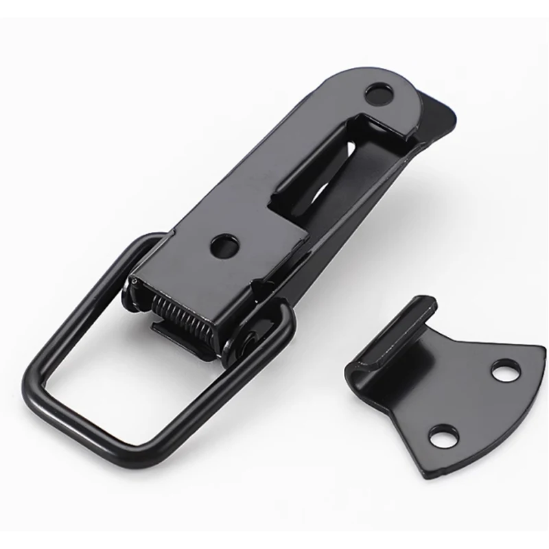 ブラックメタルバックル、荷物用バックル、ツールボックスロックバックル、スナップロック、スプリング式ダックビルクリップ、小型ロックバックル