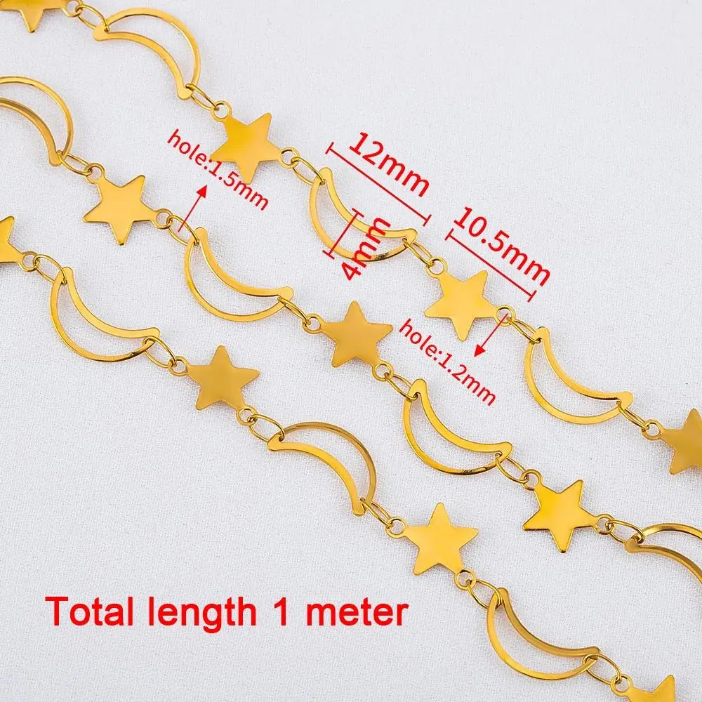 Findings Stainless Steel Hollow Chain Flat Chain 1 Meter Length Heart Connecting Chain Jewelry Making Chain Necklace Making view 6