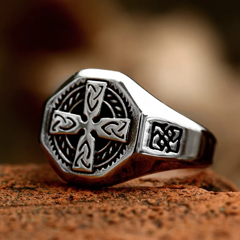 BEIER 2023 New Special Design Viking Valknut Celtic Cross Ring For Men 316L Stainless Steel Retro Fashion Jewelry Men's Gift