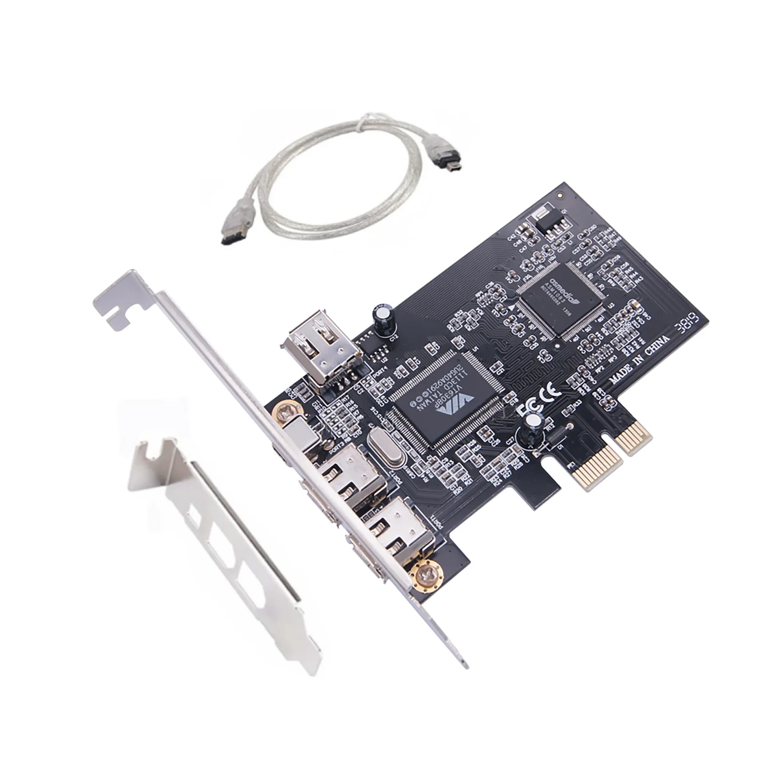 

PCI-e 1X to External IEEE 1394 4 Ports (3 x 6Pin + 1 x 4Pin ) Firewire Card Adapter 1394A PCIe With 6Pin to 4Pin IEEE 1394 Cable