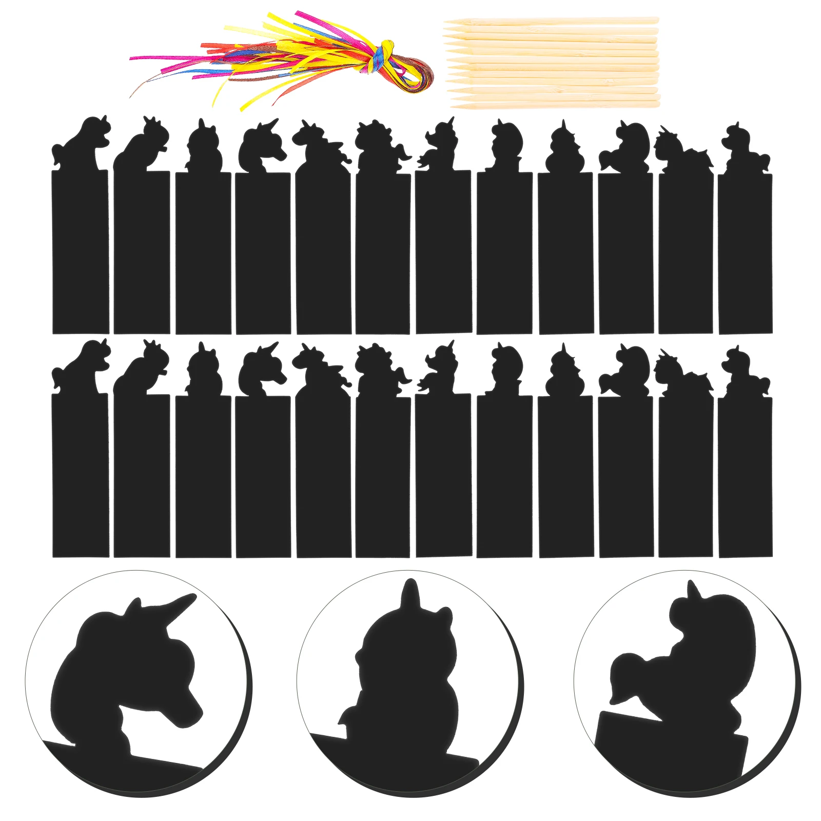 

24pcs Rainbow Bookmarks Diy For Students Creative Diy Gift Animal Shaped Art Handmade Bookmark Craft Gift Scratch Book