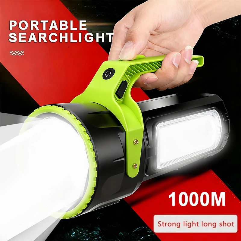 

Портативный телескопический светодиодный рабочий фонарь, перезаряжаемый прожектор высокой яркости, боковой светильник для кемпинга, водонепроницаемый дисплей мощности от аккумулятора