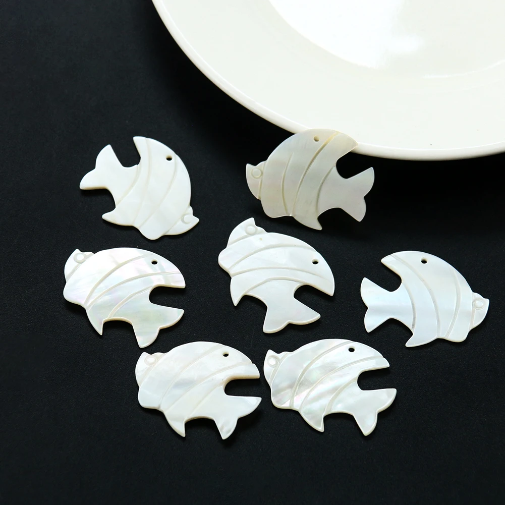 1pc Natural Shell Sea Fish Charms Triggerfish Tropical MOP Pendant DIY Necklace Earring Drop Dangle Jewelry Making Accessory