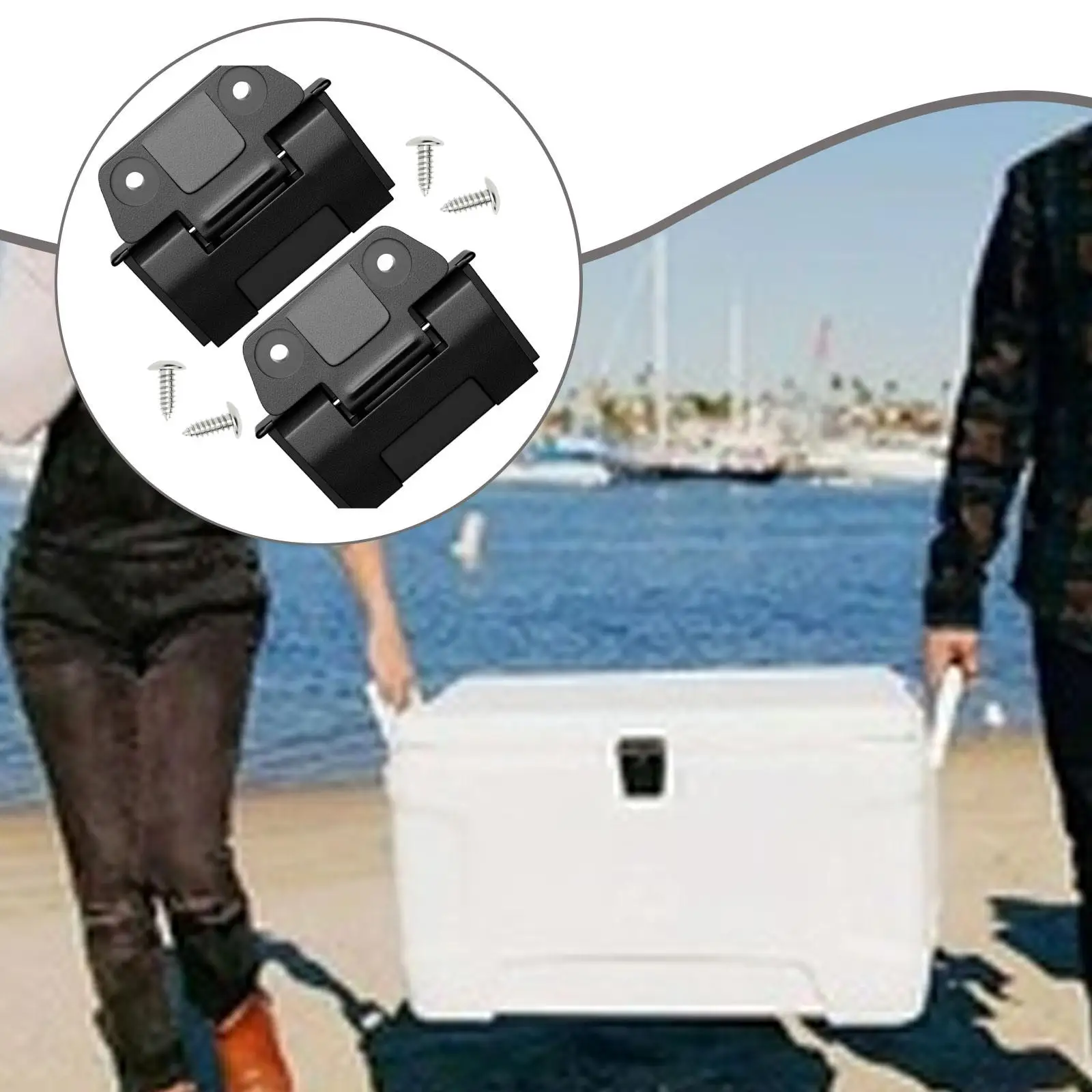 

Петля охладителя из 2 предметов, профессиональная безопасная застежка, с крепежными винтами. Простая установка. Прочный, аксессуар черного цвета на 52 кварты.