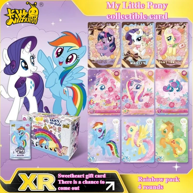 

Kayou My Little Pony Флаттершай Пинки Пирог Аниме Периферия Kawaii Милая четвертая памятная коллекционная открытка Подарок подруге