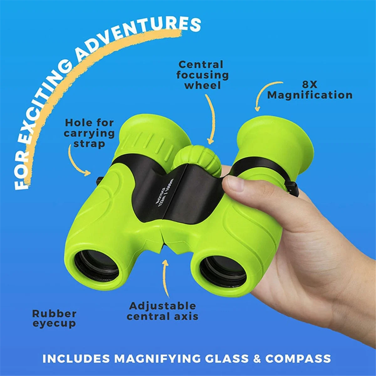New Kids Binoculars 8 X 21 Compact Telescope Suitable for Bird Watching, Camping, Traveling, Play Games, Binoculars Kids Toy