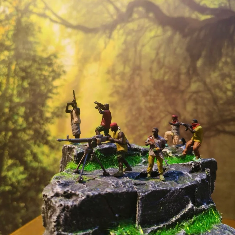 2025 جديد 1/64 مقياس الشرق الأوسط الجندي الصومالي القراصنة سفينة تمثال مصغرة DIY المشهد اليدوية رسمت لعبة مجسمة دمية #5