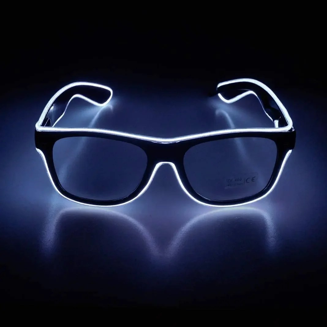 

Light Up El Wire Neon Sunglasses Glow Party Flashing Usb Rechargeable El Wire Glasses Flashing Led El Glasses