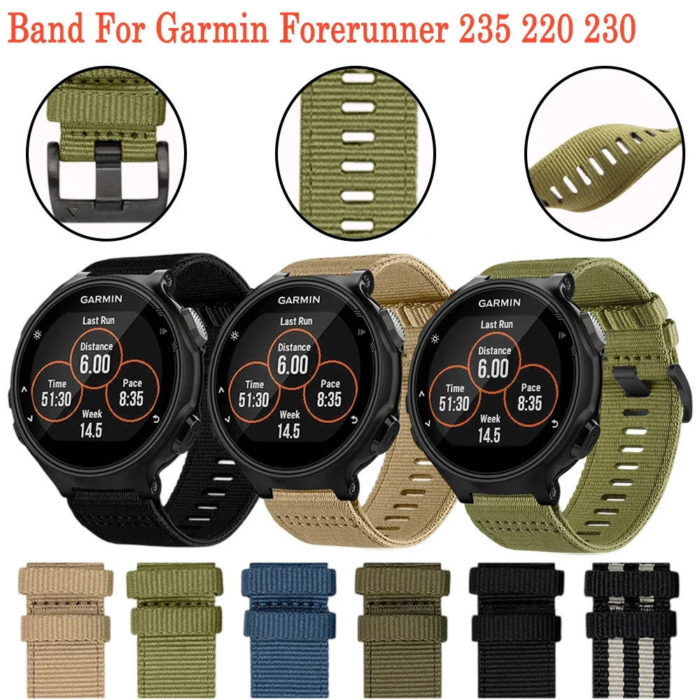

Нейлоновый ремешок, совместимый с спортивным ремешком Garmin Forerunner 735xt/220/230/235/620/630 для Garmin Approach S20/S5/S6, аксессуары для ремешков