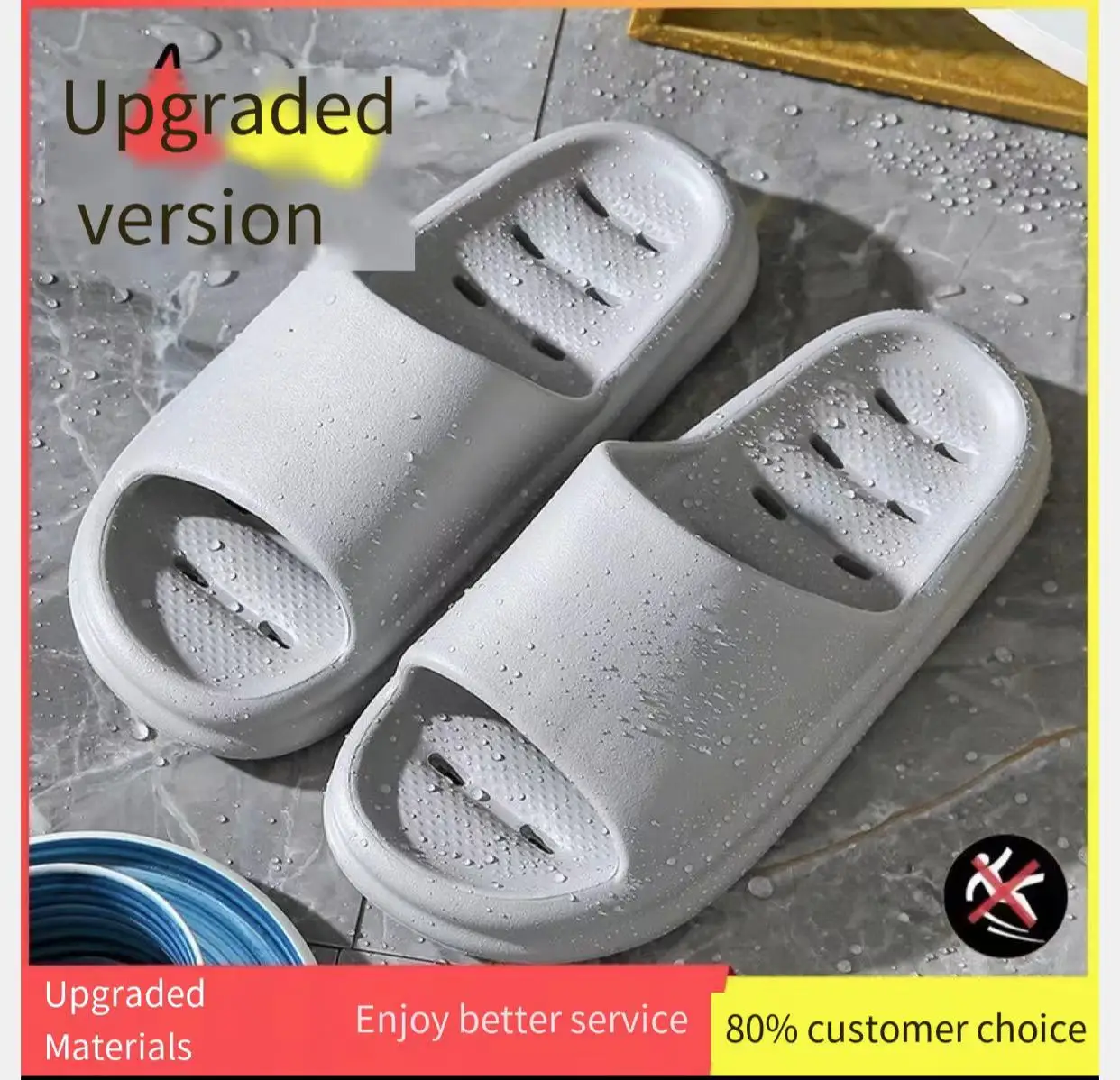 Bathroom Shower Slippers for Men Summer Thick Sole Anti slip and Leakage Slippers for Quick Drying Hollow out Hotel Couple Sanda