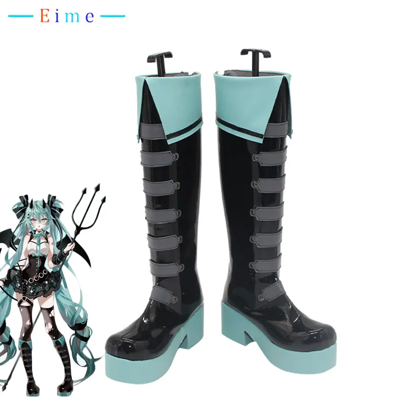 

Cute Demon Cosplay Shoes For Mikuu Cosplay Halloween Carnival Boots Anime PU Leather Shoes Cosplay Props Custom Made