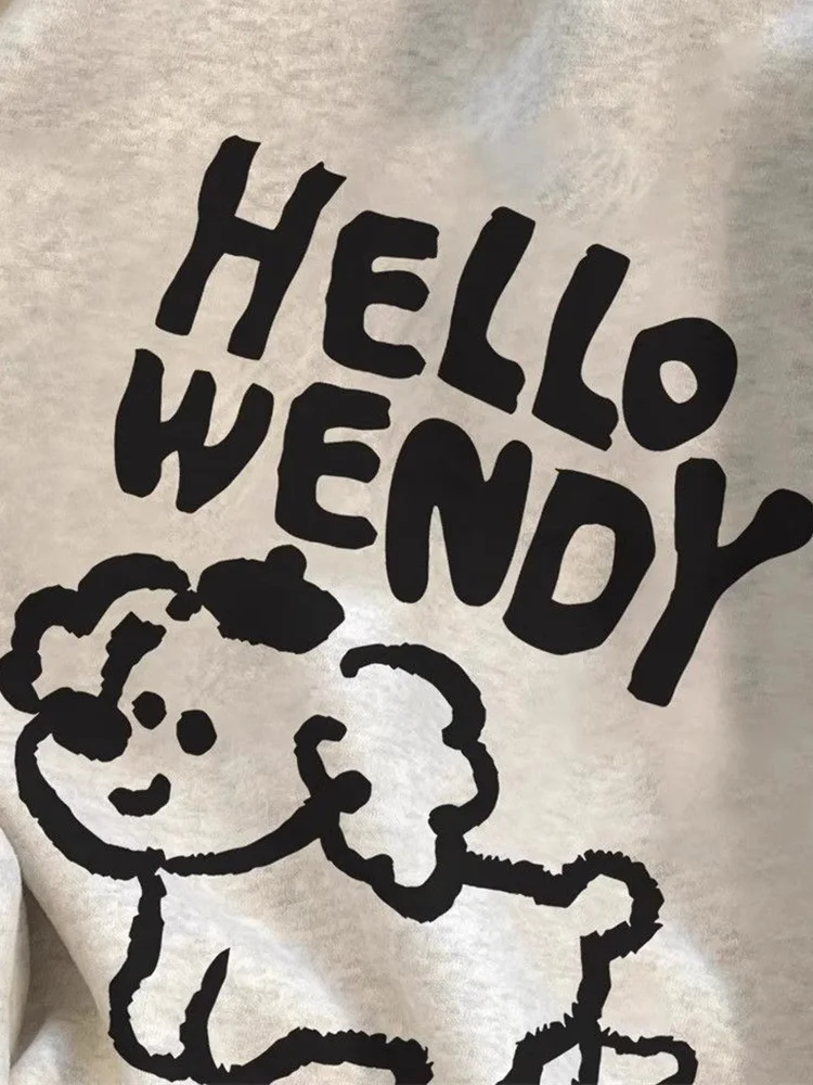 Felpe da donna con stampa simpatico cartone animato autunno stile preppy manica lunga pullover Kawaii Giappone vintage casual o collo top dolci femminili