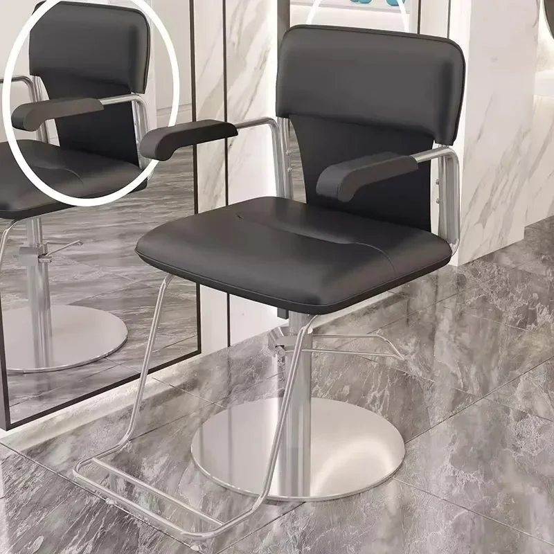Adjustable Black Barber Chair Nordic Aesthetic Simple Modern Hair Salon Chair Beauty Glamour Cadeira De Cabeleireiro Furniture