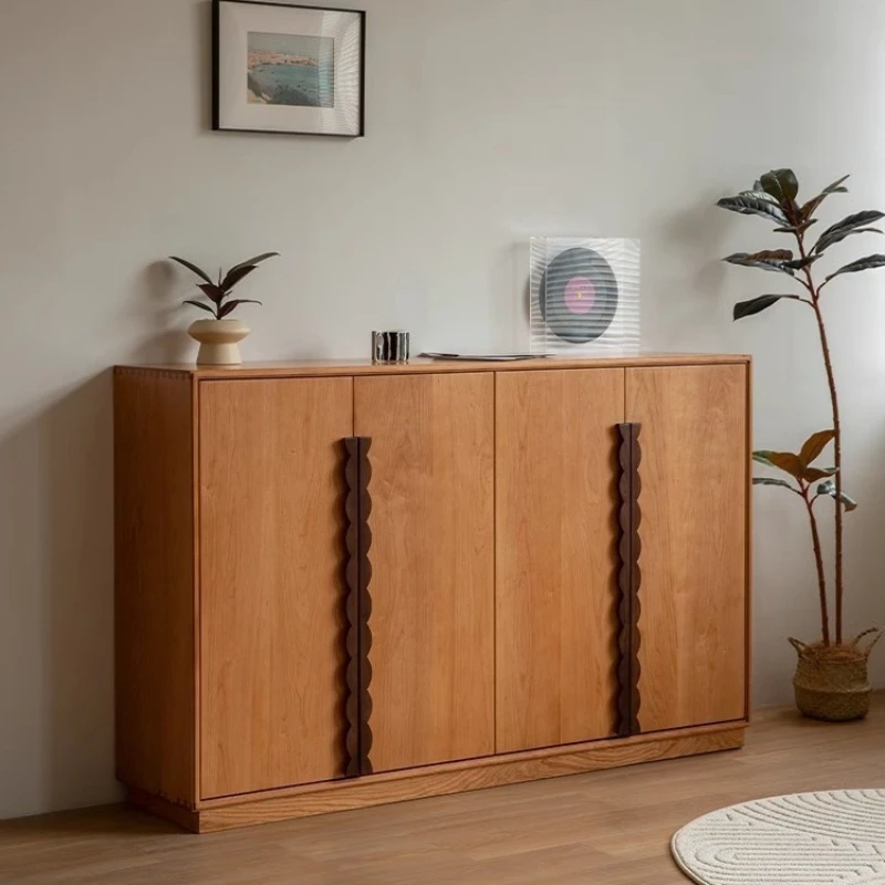 

Nordic black walnut floor-to-ceiling shoe cabinet Japanese cherry wood home door porch storage multi-layer storage cabinet