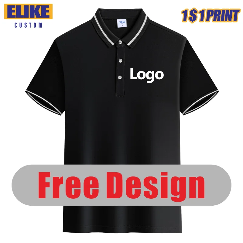 ELIKE Men And Women Clothing Custom Logo High Quality Polo Shirt Print Embroidery Personal Design Summer 6 Colors Size S-4XL