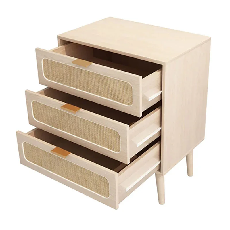 #Cross-border Wood Bedside Table Storage Drawer Bedroom Locker Modern Simple Furniture Home Cabinet China