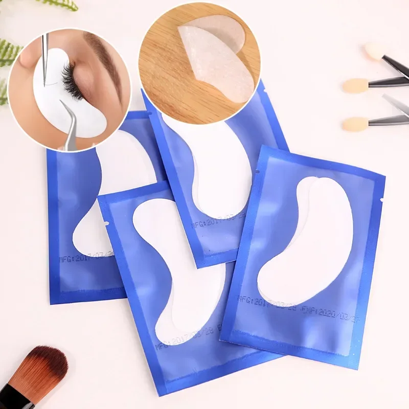 100 pares de adesivos de papel para extensão de cílios, adesivos para olhos enxertados, sob almofadas para os olhos, sem fiapos, hidratantes