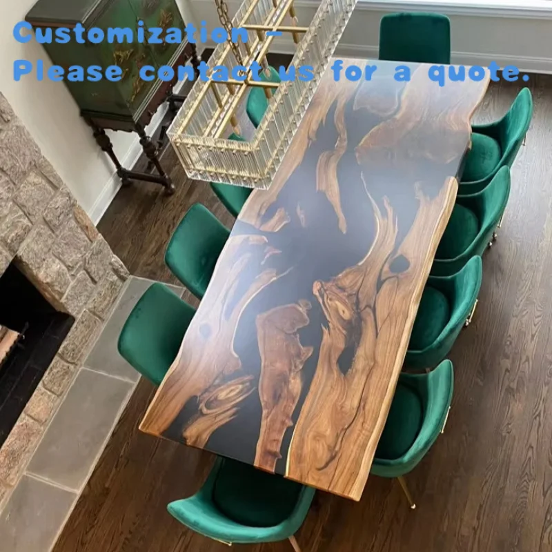 

custom.Luxury Custom Handmade Nature Elegant Epoxy Resin River Ocean Dining Table