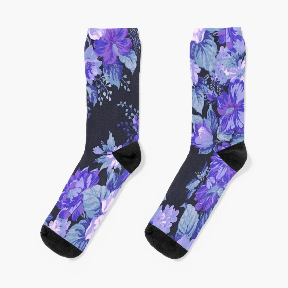 

Midnight Floral Pattern Socks winter Run set sports stockings Socks For Man Women's