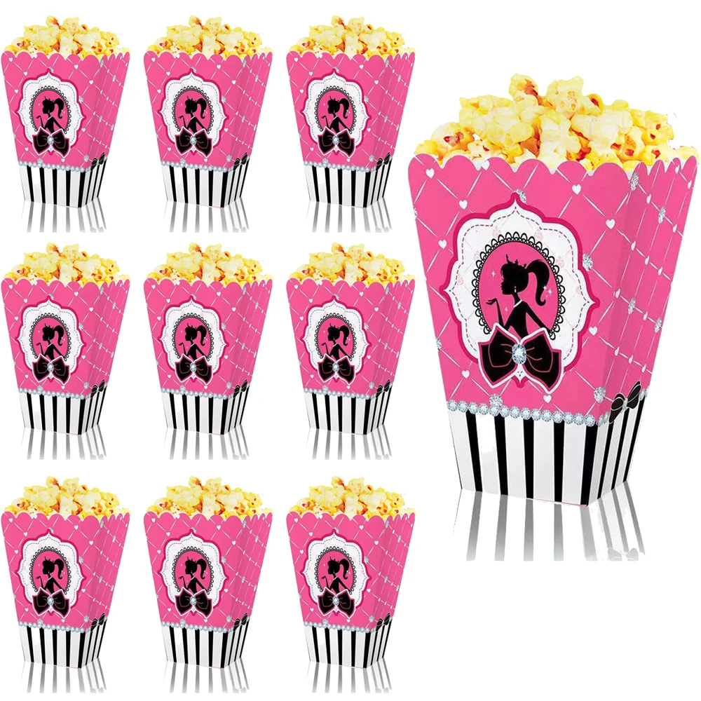 6pcs Barbie Pink Girl Princess Snack Trays Boxes for Party Favor Gift Boxes Birthday Party Decoration Bachelorette Candy Goodie images - 6