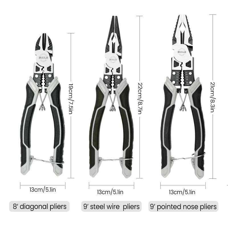 AIRAJ Steel Wire Pliers for Electrician Maintenance, Labor-Saving and Multifunctional Pliers for Industrial and Household Use