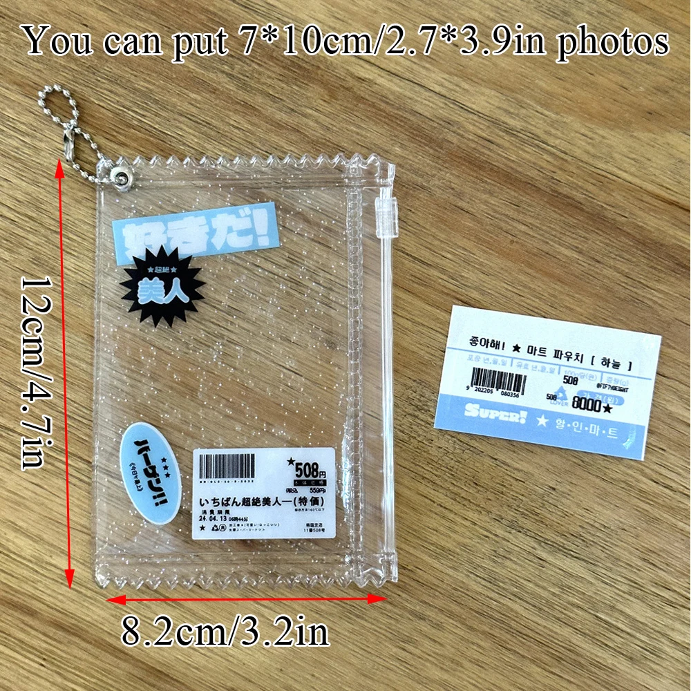 INS Transparent Candy Bag Badge Holder Korean Photocard Holder Display Bag Pendant Idol Photo Card Protective Cover Card Holder