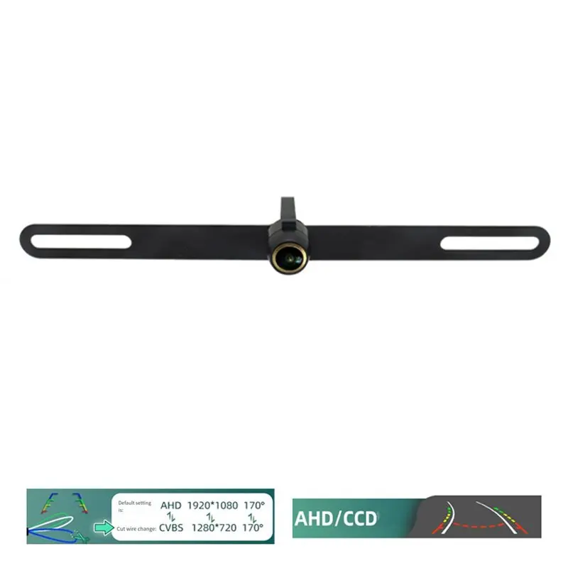 

Superior-Car Reversing Camera AHD 1080P CCD Camera Rear View Camera License Plate Bracket Universal