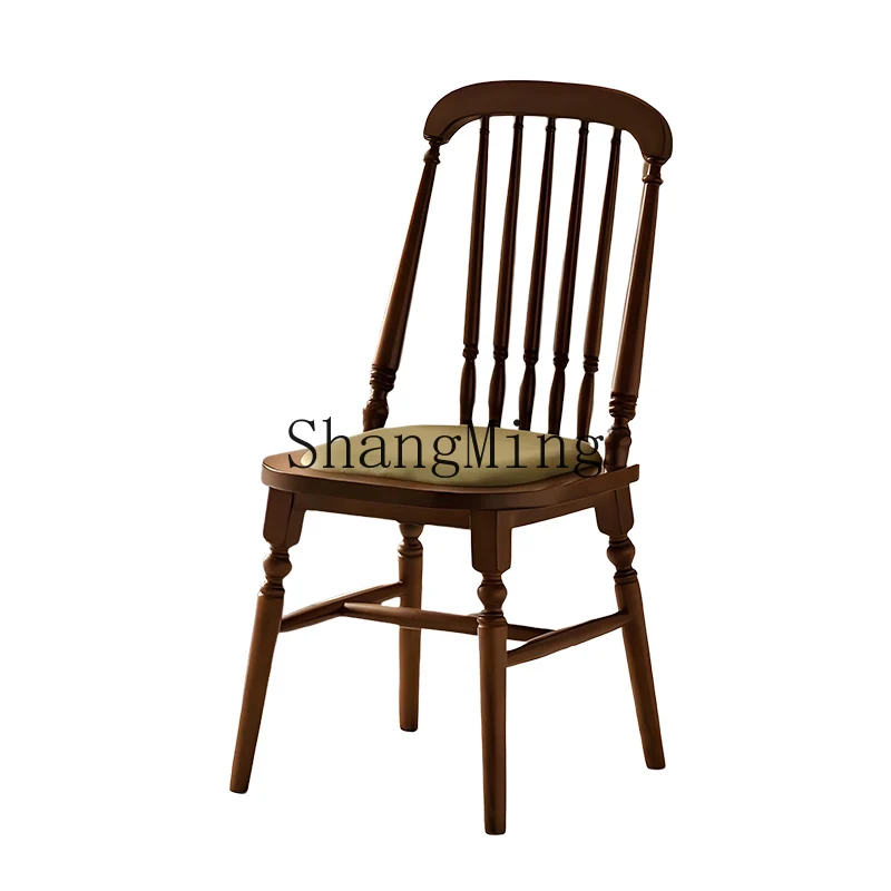 

WYX solid wood backrest home soft bag simple restaurant home chair light luxury leisure chair