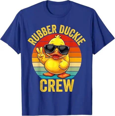 Rubber Duckie Crew Cruise Duck T-Shirt Humor Funny Cute Duck Lover Y2k Graphic Outfit Summer Fashion Holiday Clothes Novelty Tee